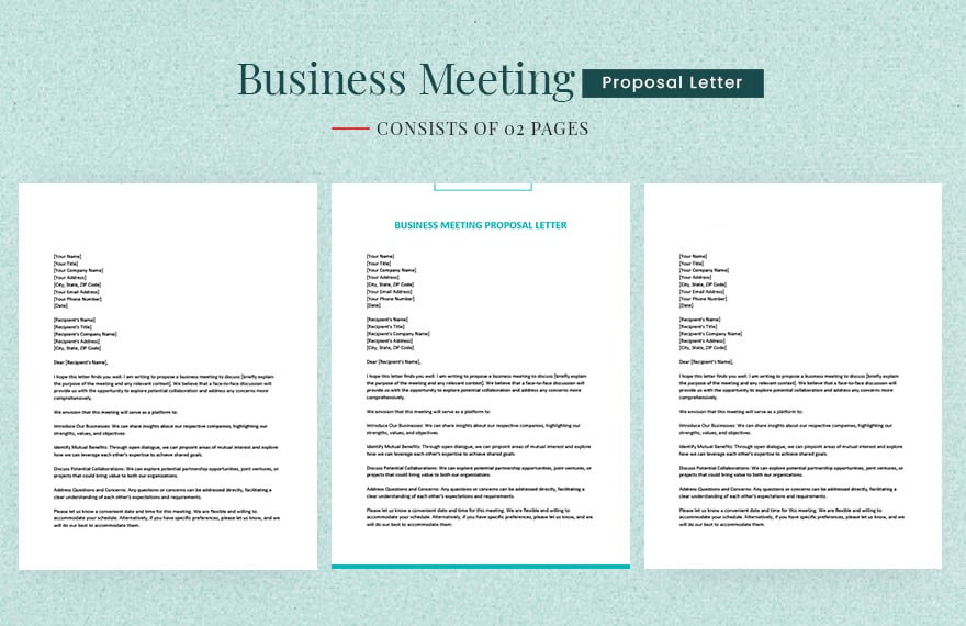 Business Meeting Proposal Letter