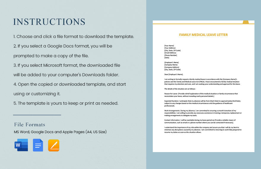 Free Family Medical Leave Letter Download In Word Google Docs PDF 