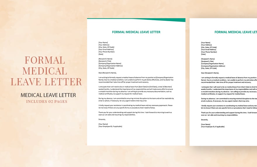 Formal Medical Leave Letter