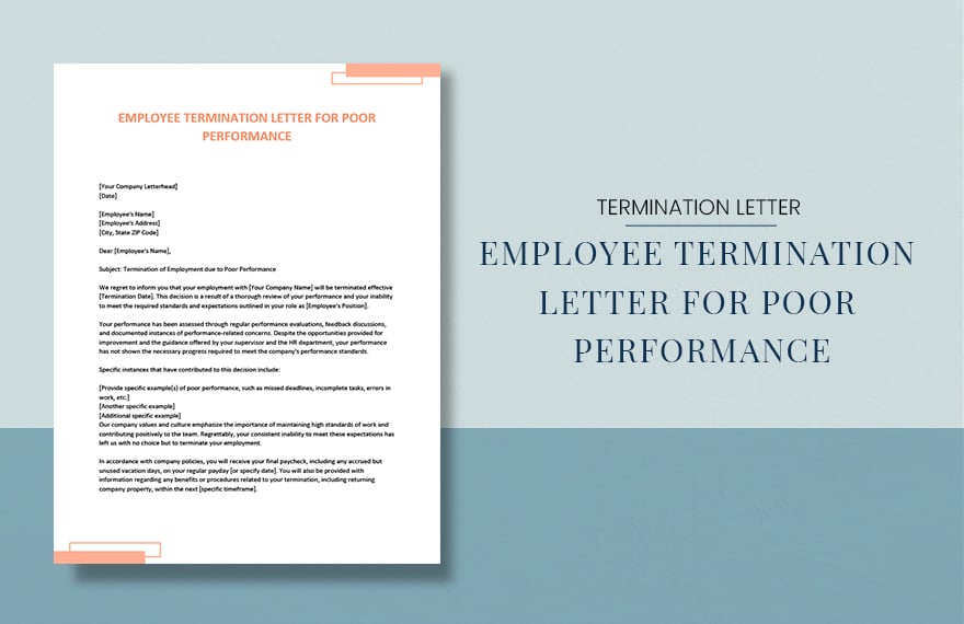 Employee Termination Letter For Poor Performance