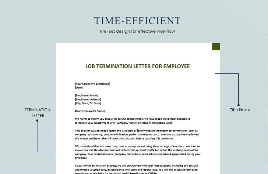 Job Termination Letter For Employee