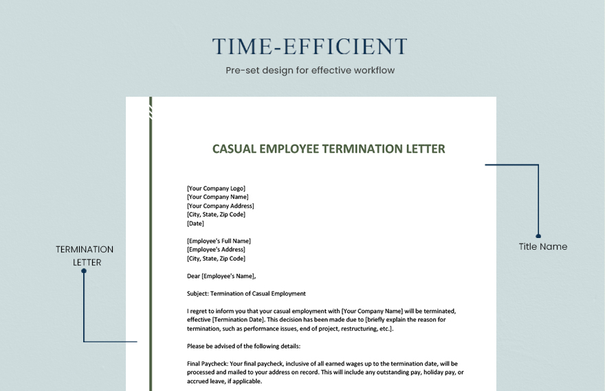 Casual Employee Termination Letter