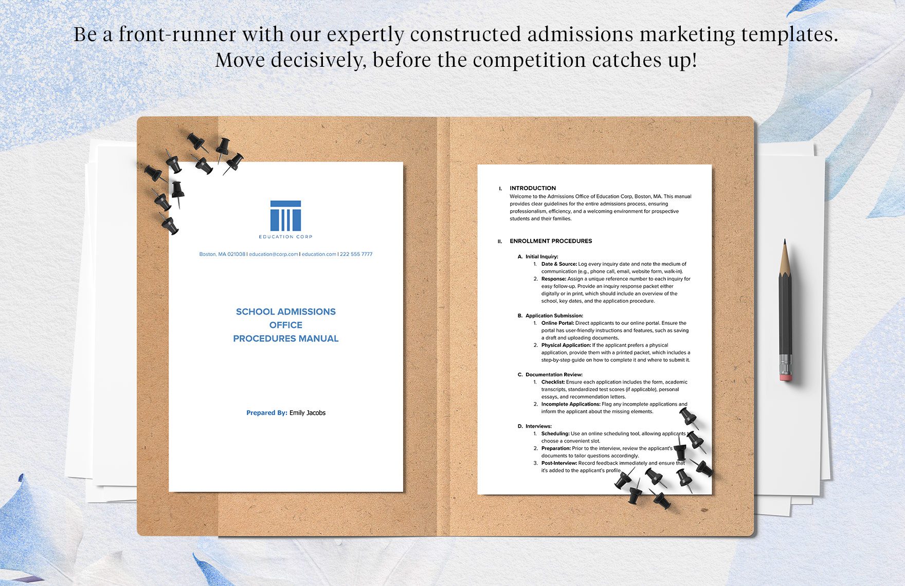 School Admissions Office Procedures Manual Template
