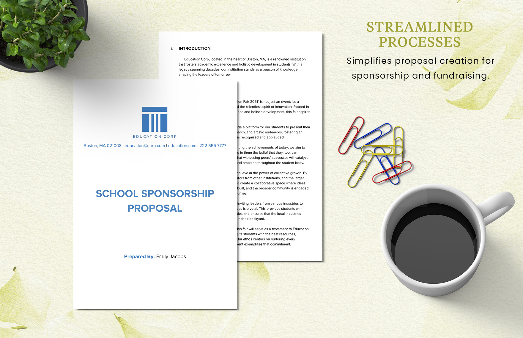 School Sponsorship Proposal Template