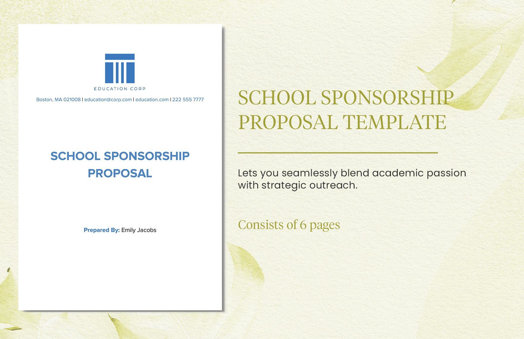 School Sponsorship Proposal Template