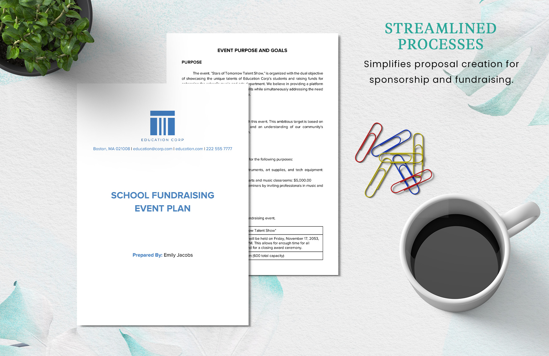 School Fundraising Event Plan Template