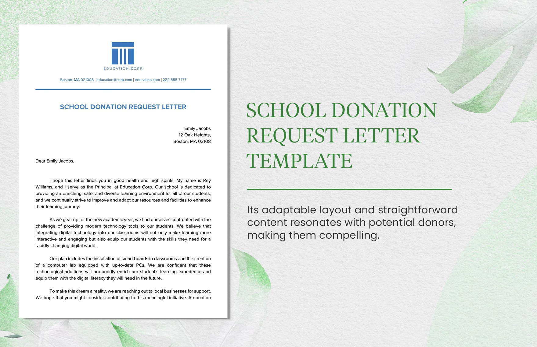 School Donation Request Letter Template