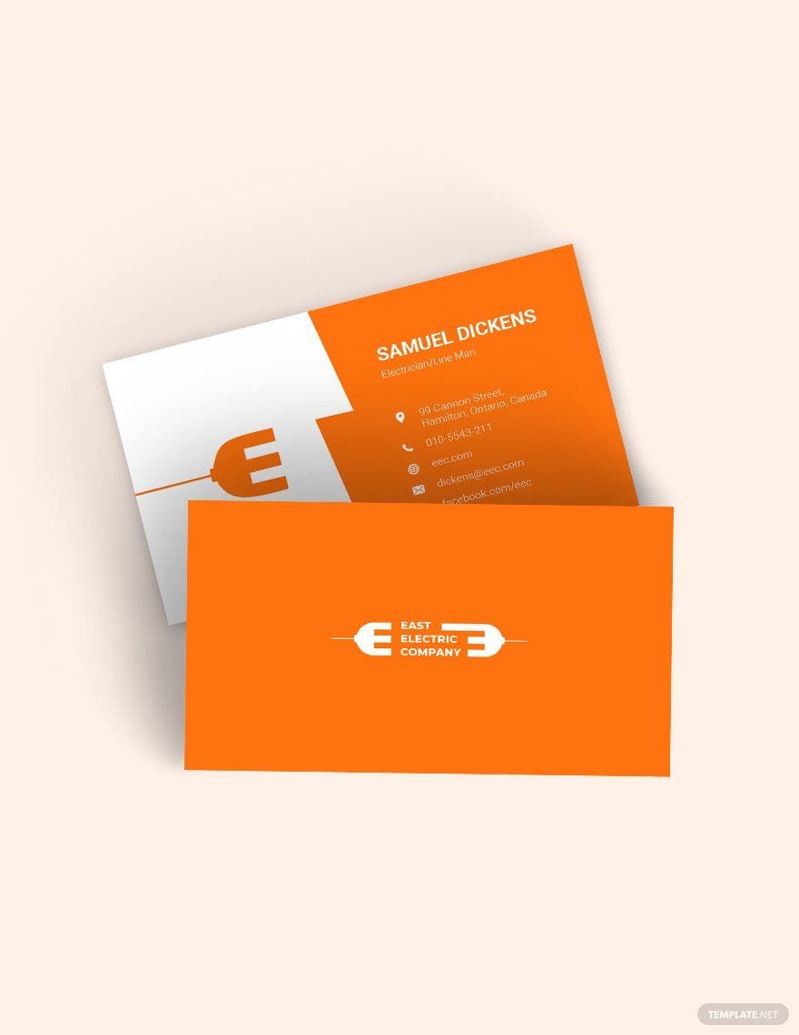 Free Modern Electrician Business Card Template