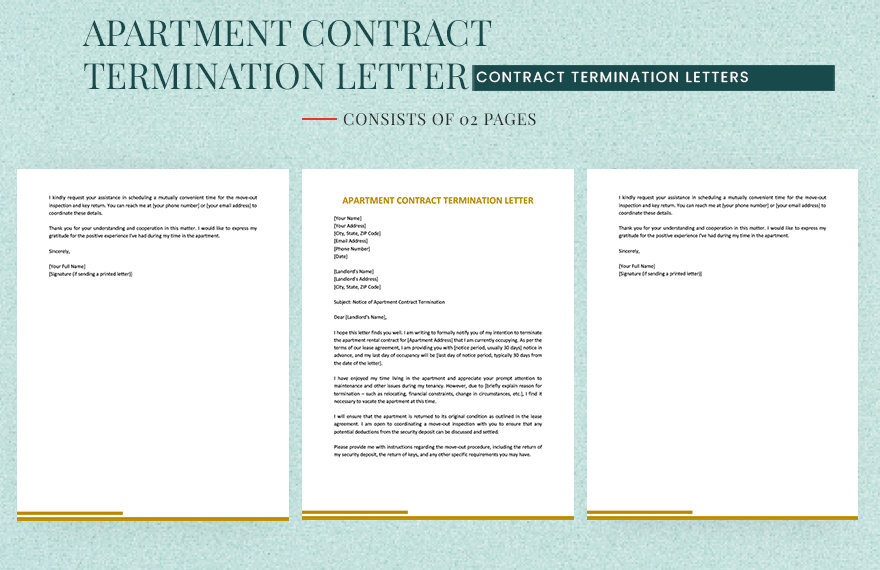Apartment Contract Termination Letter