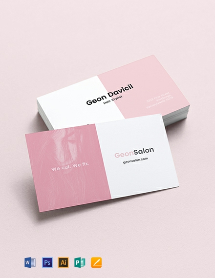 Modern Salon Business Card Template Word Psd Apple Pages