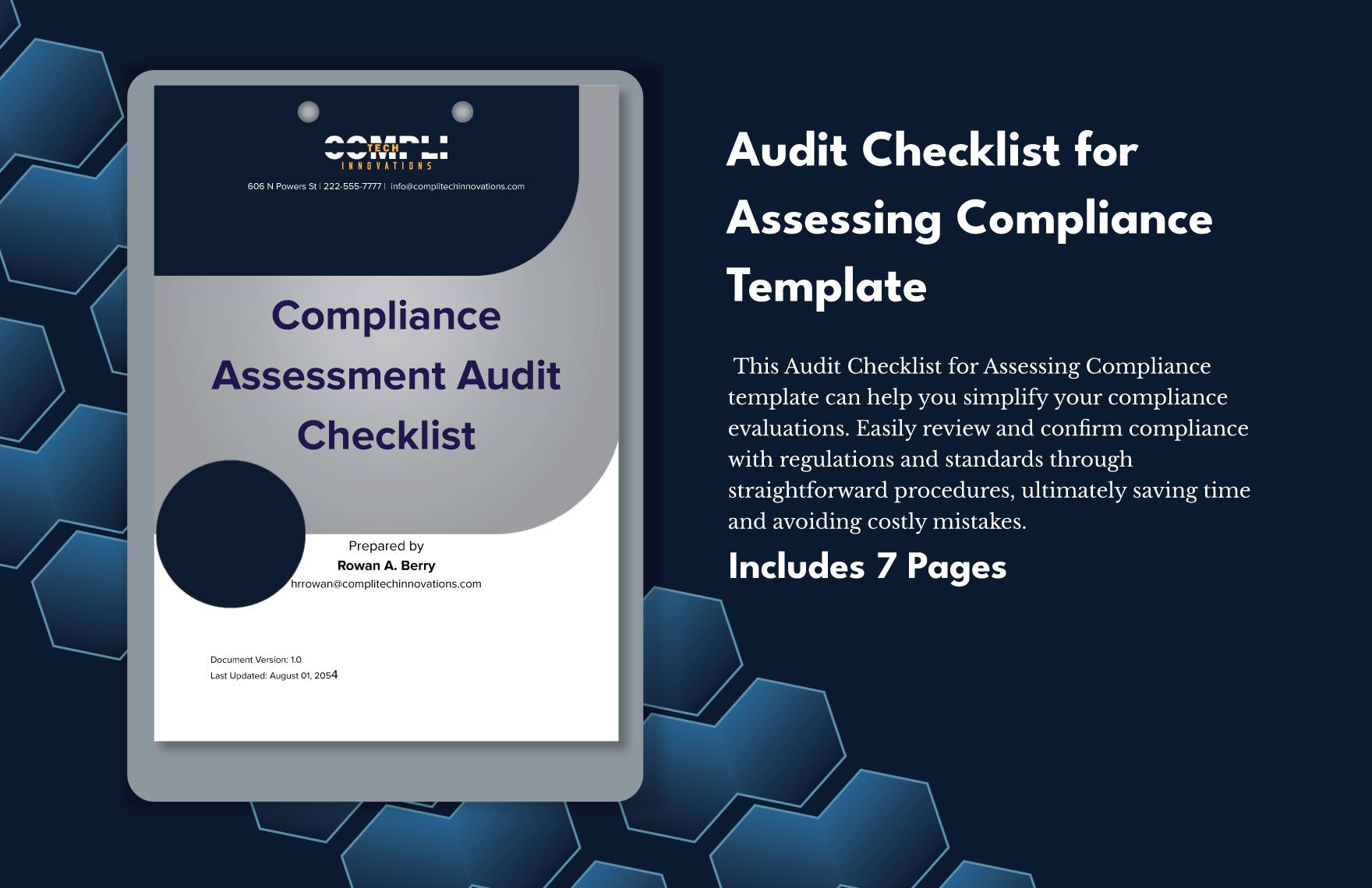 Audit Checklist for Assessing Compliance Template