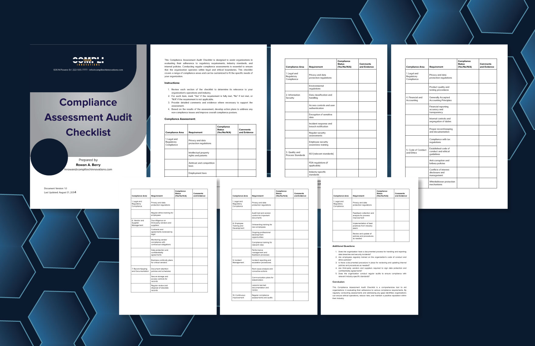 Audit Checklist for Assessing Compliance Template