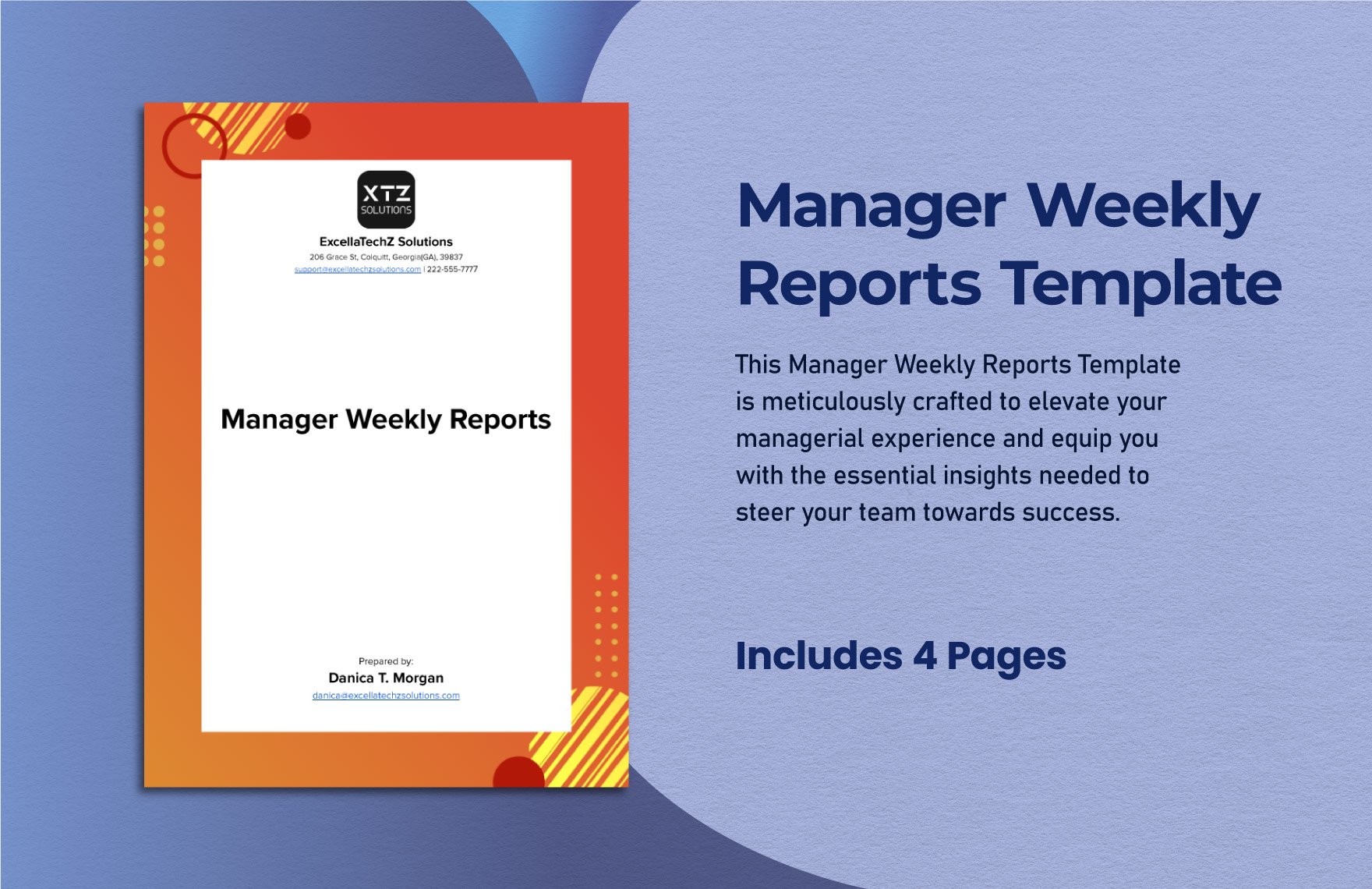 Manager Weekly Reports Template