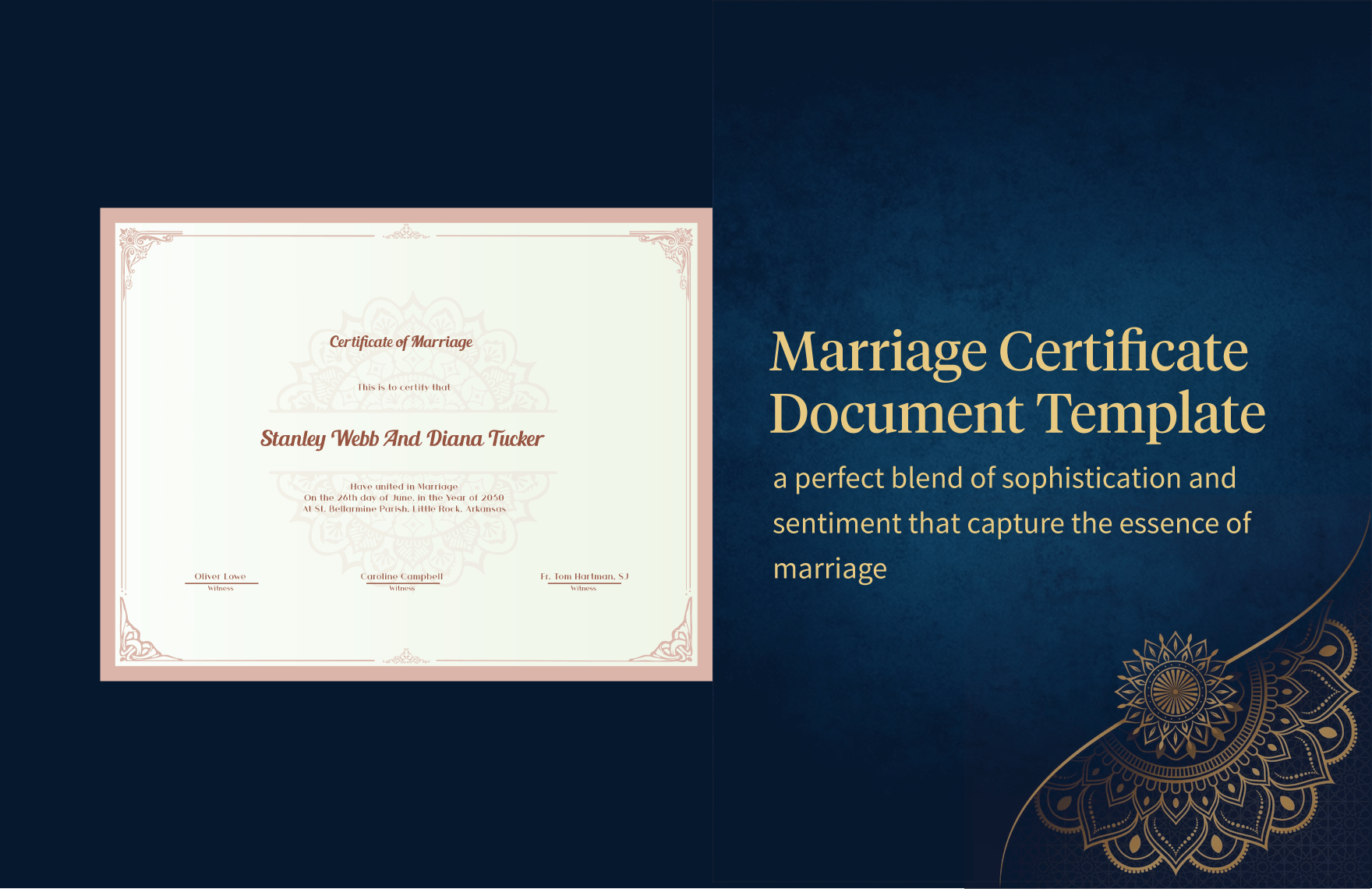 Marriage Certificate Document Template