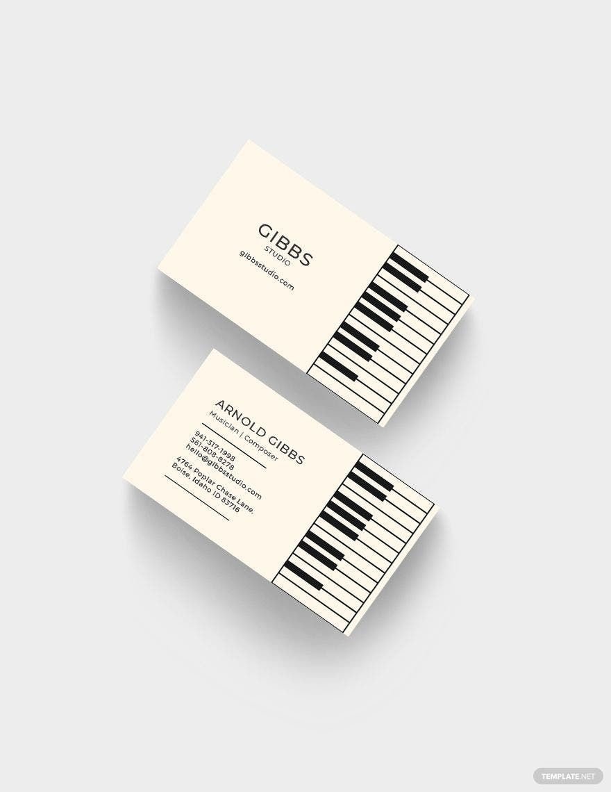 Musician Business Card Template in Word, Google Docs, Illustrator, PSD, Apple Pages, Publisher