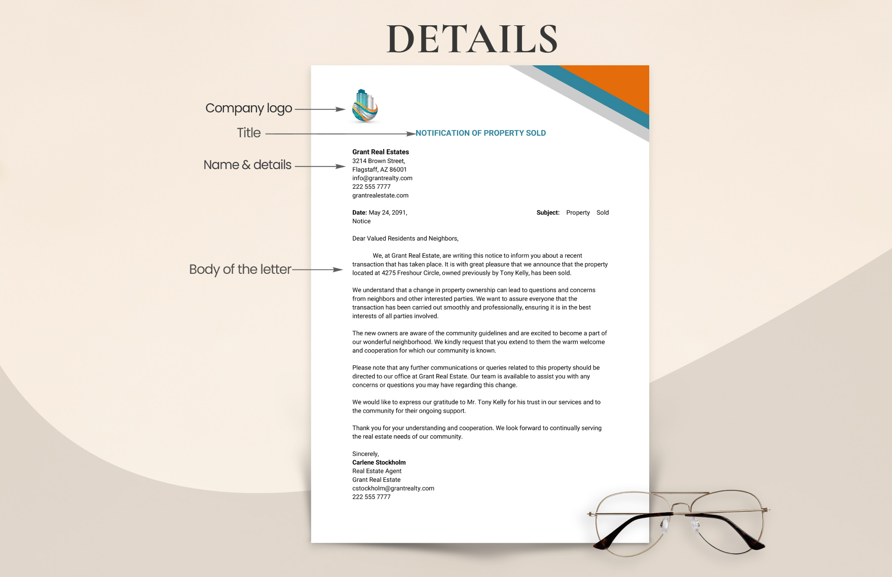Property Sold Notice Template