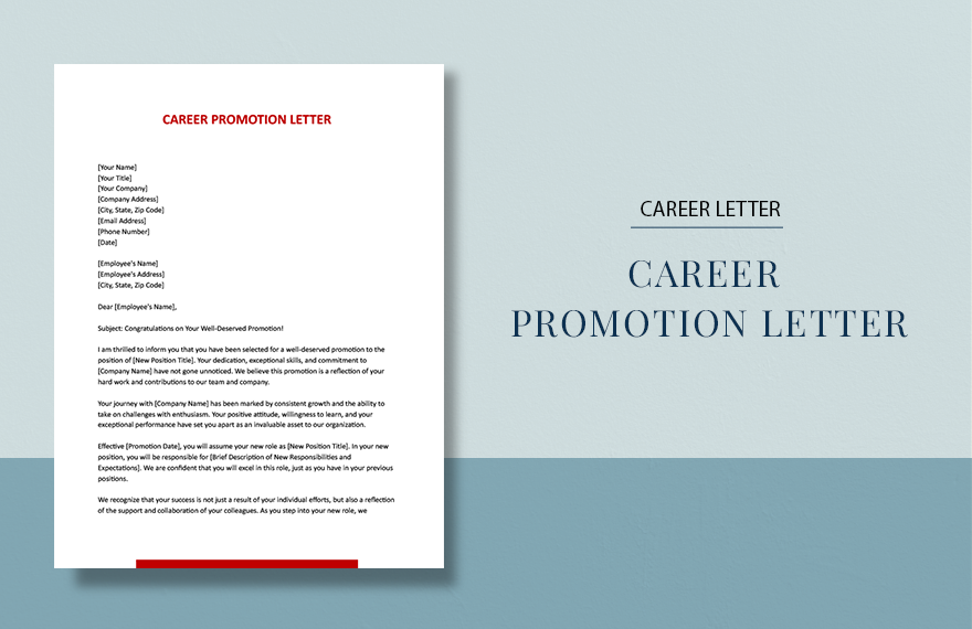 Career Promotion Letter