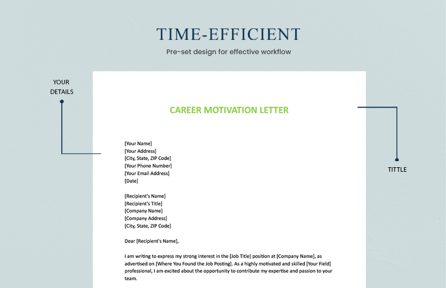 Sample Career Motivation Letter