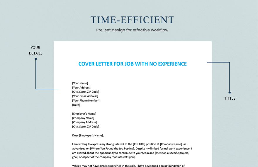 Cover Letter For Job With No Experience