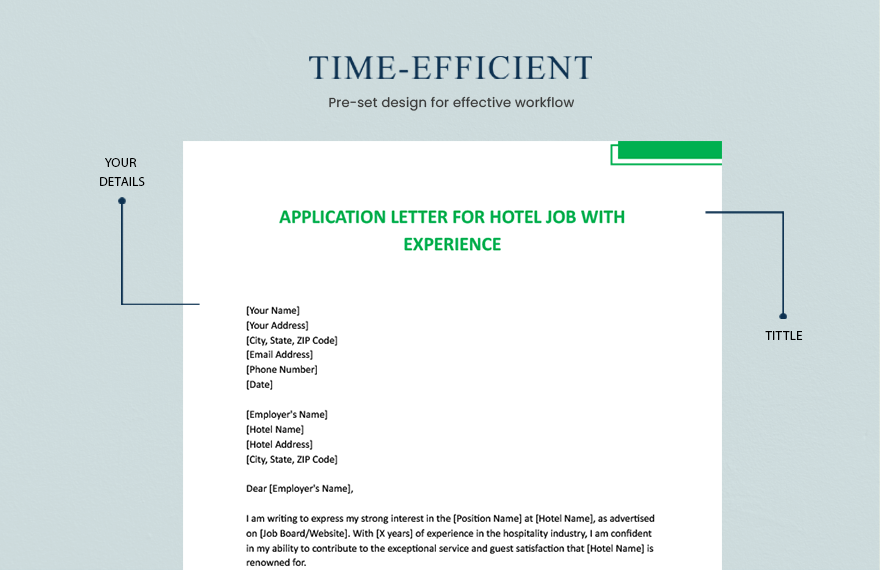 Application Letter For Hotel Job With Experience