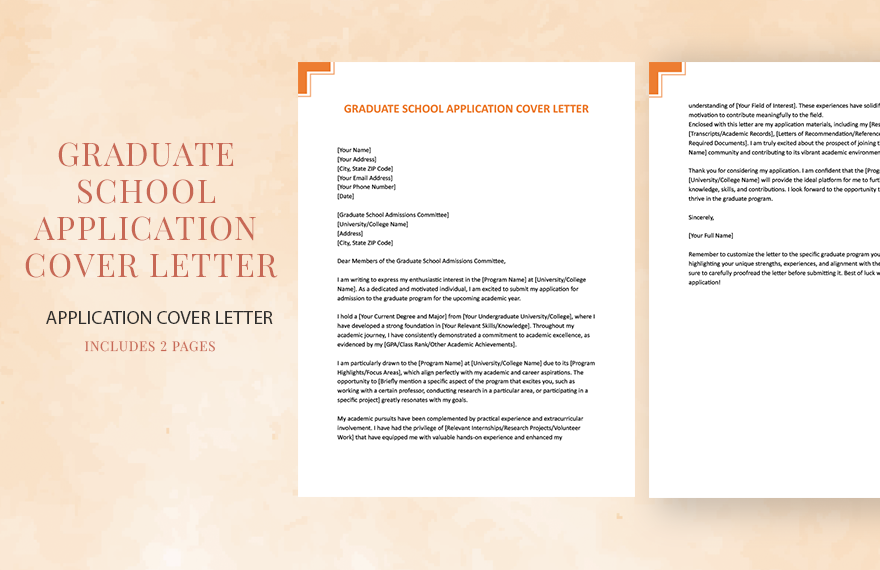 Graduate School Application Cover Letter in Word, Google Docs, Apple Pages