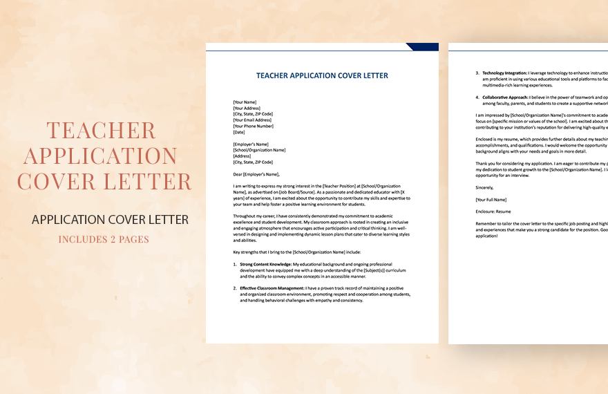 Teacher Application Cover Letter