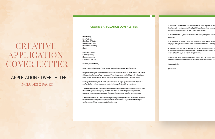 Creative Application Cover Letter