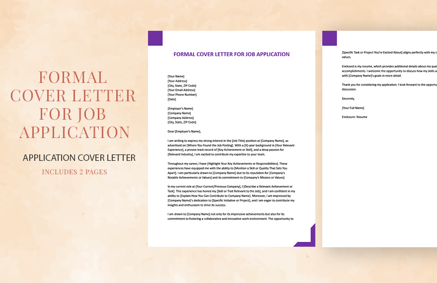 Formal Cover Letter For Job Application