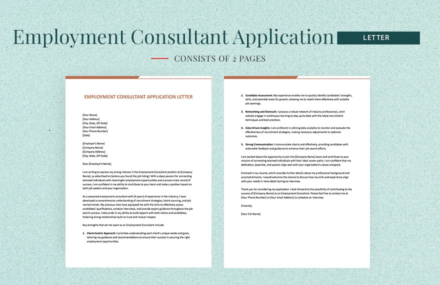Employment Consultant Application Letter