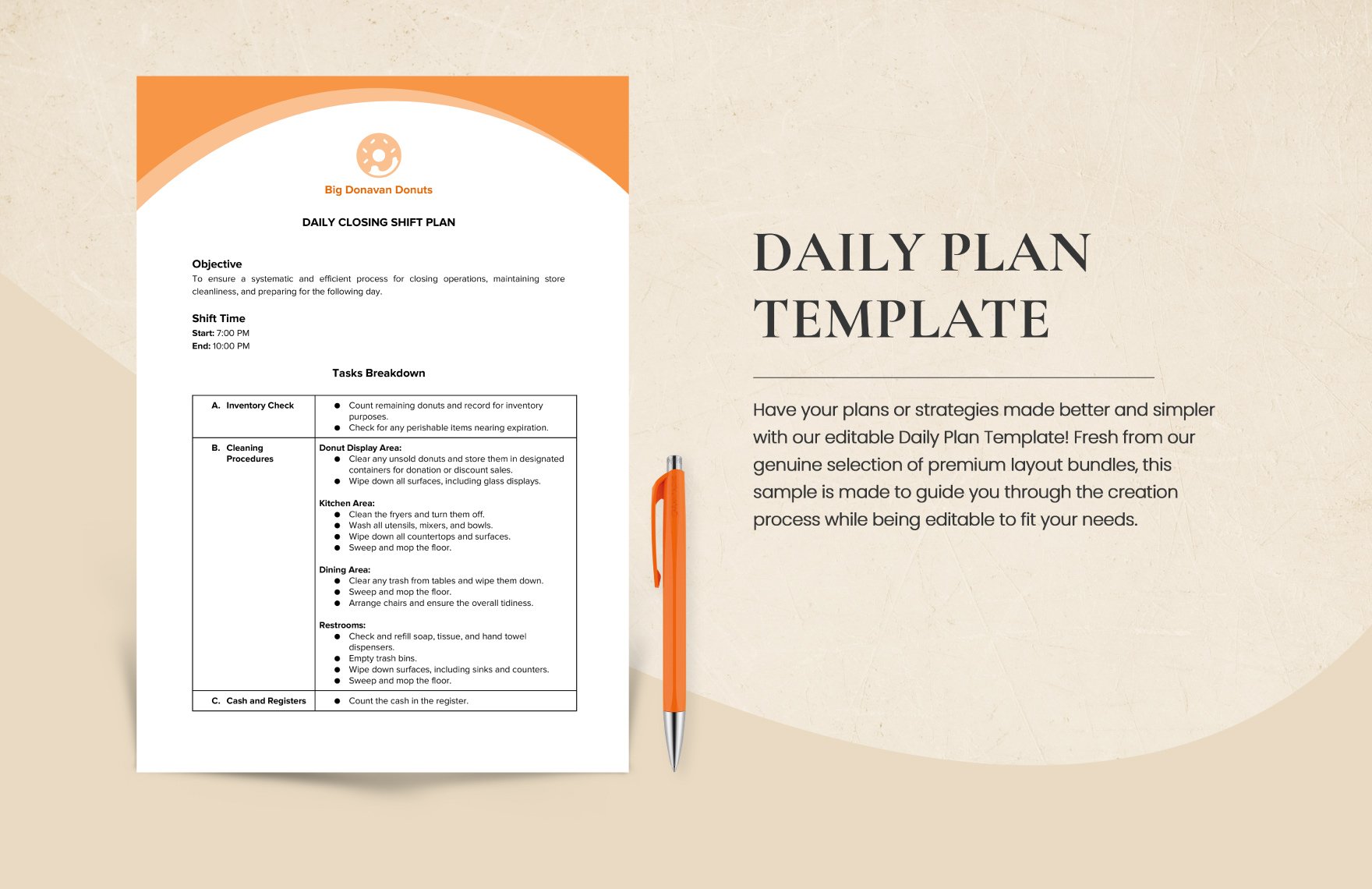Free Daily Plan Template