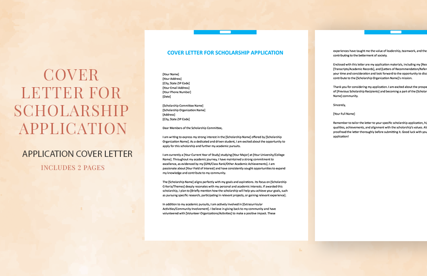 Cover Letter For Scholarship Application