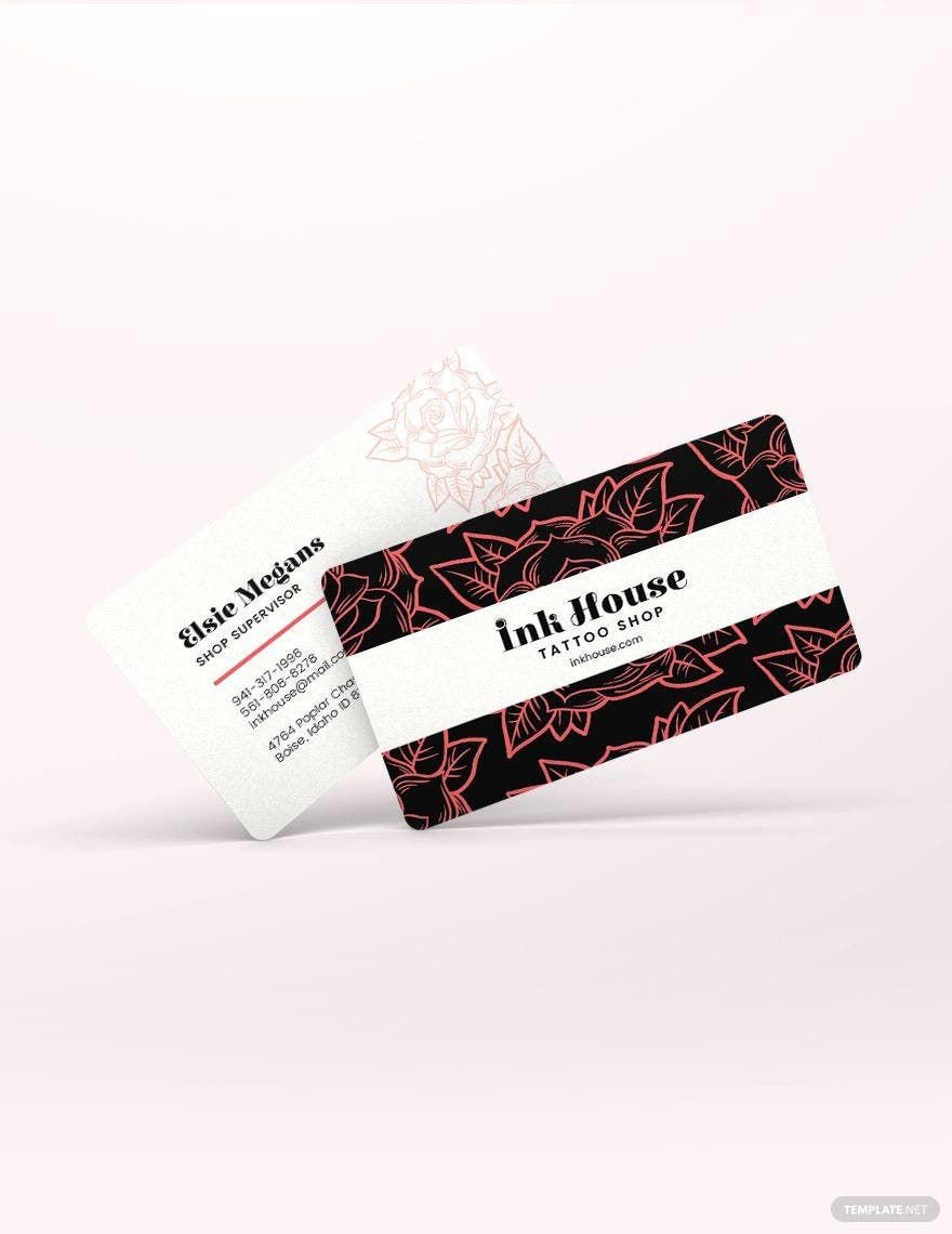 Tattoo Shop Business Card Template in PSD Pages Illustrator