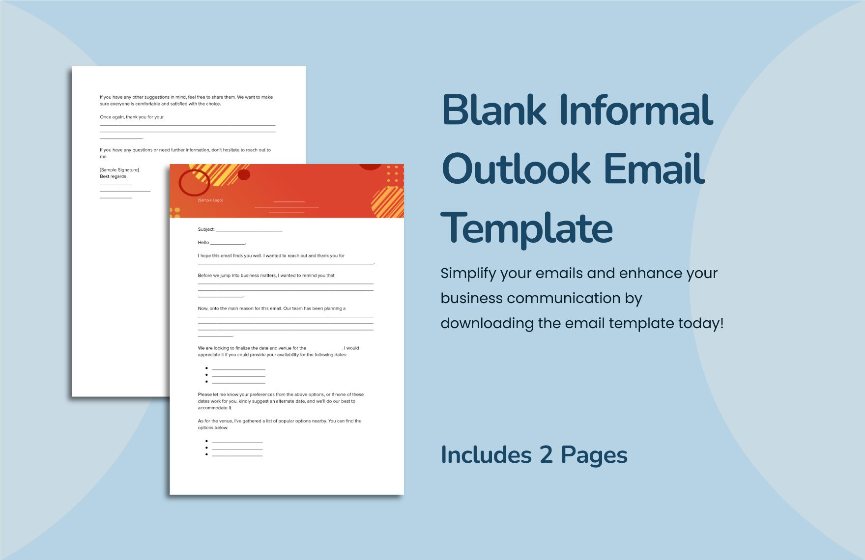 Blank Informal Outlook Email Template