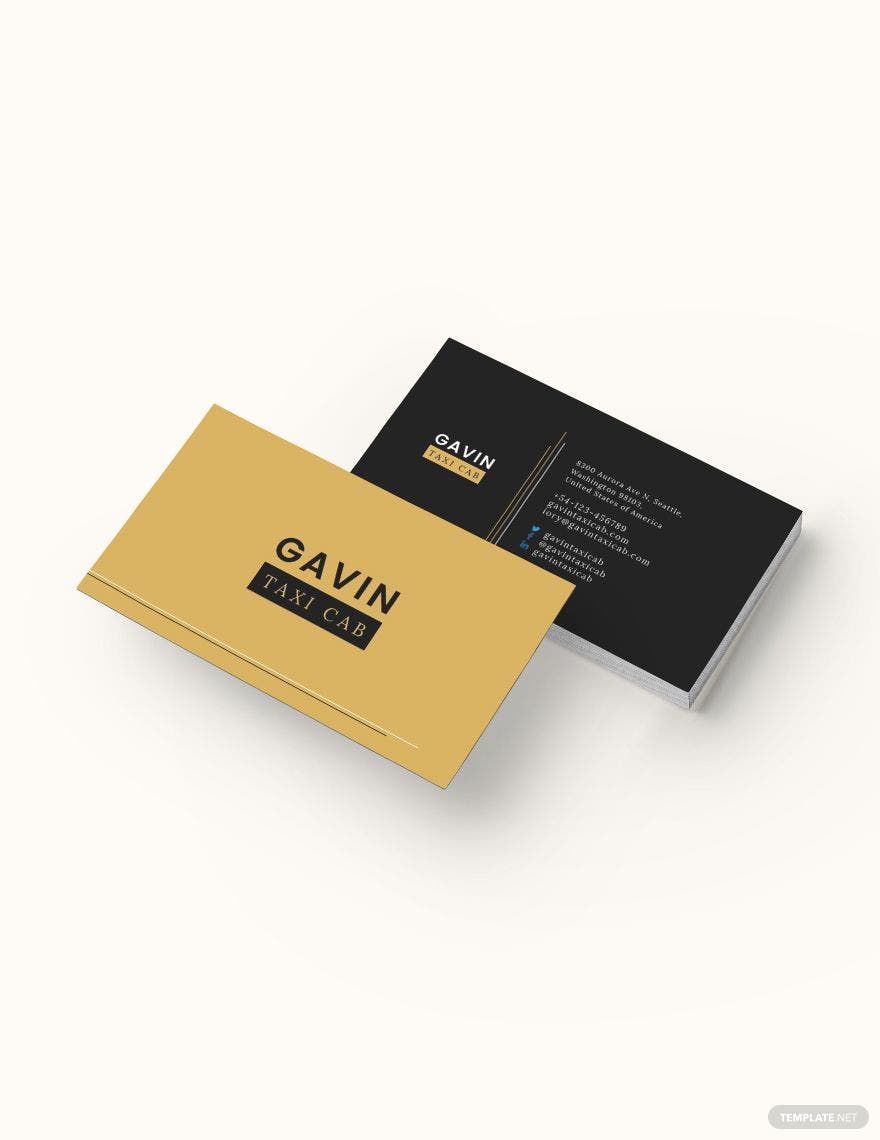 Taxi Cab Business Card Template in Word, Google Docs, Illustrator, PSD, Apple Pages, Publisher
