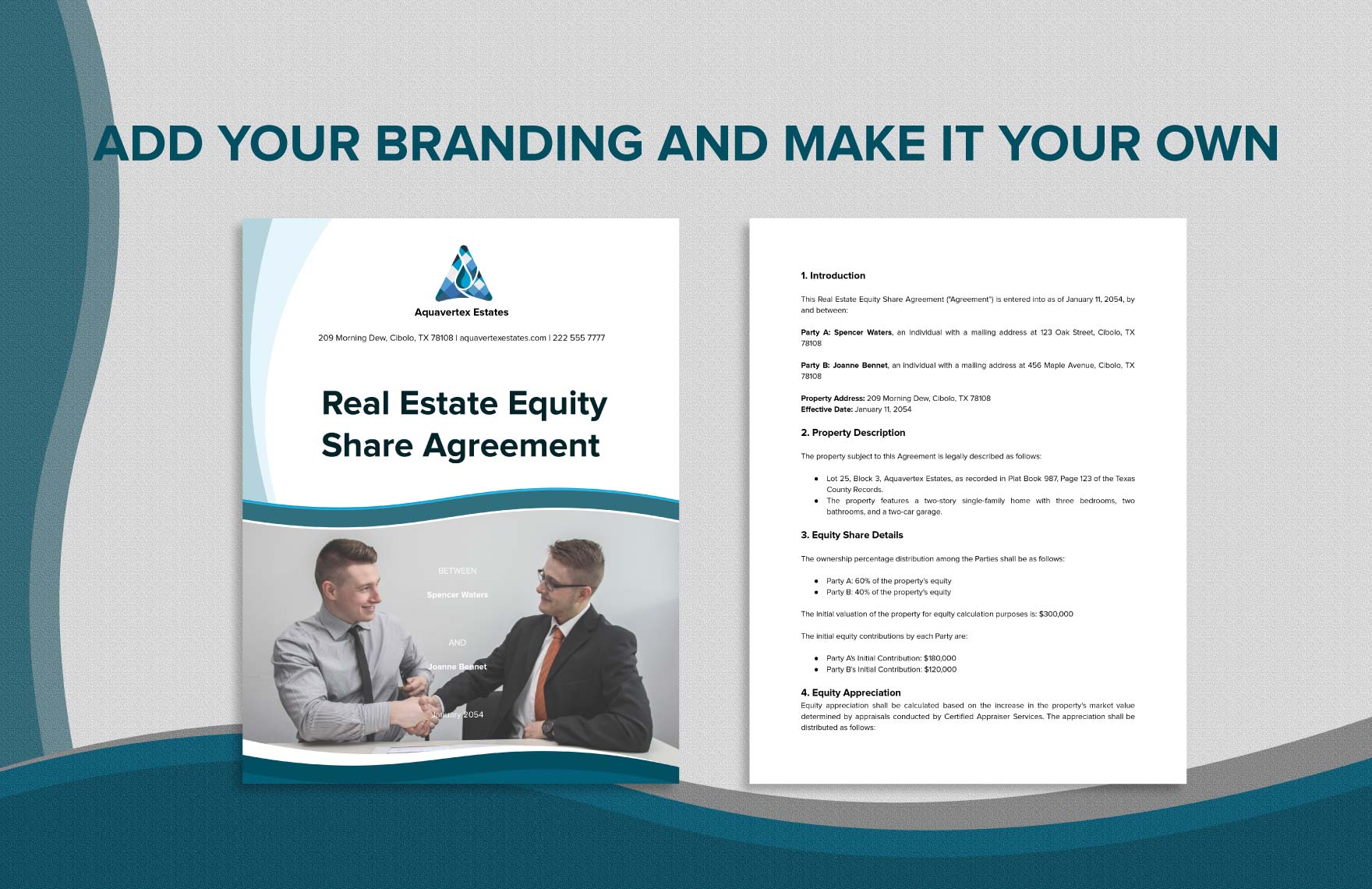  Real Estate Equity Share Agreement Example