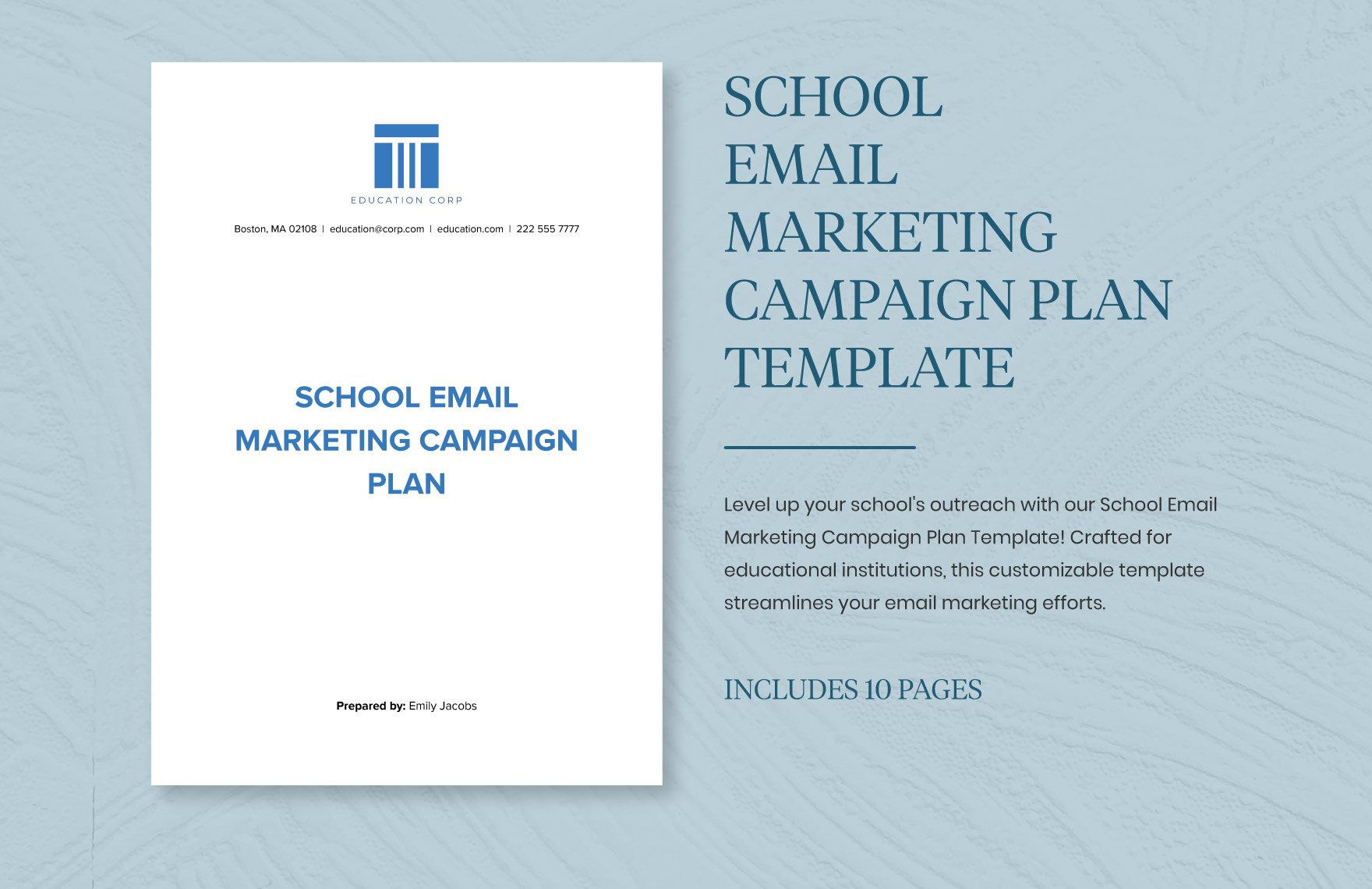 School Email Marketing Campaign Plan Template