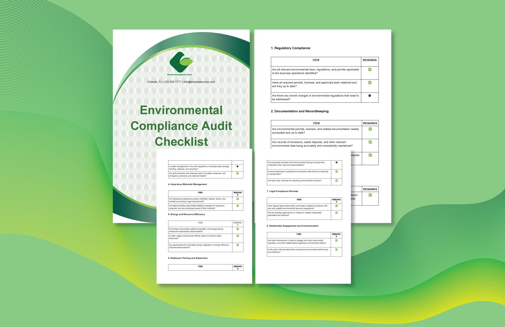 Environmental Compliance Audit Checklist Template
