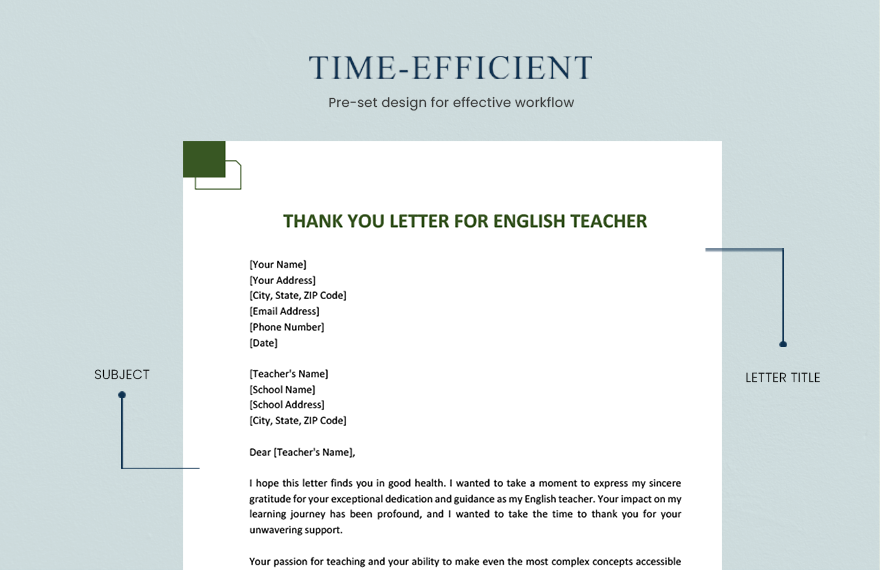 Thank You Letter For English Teacher