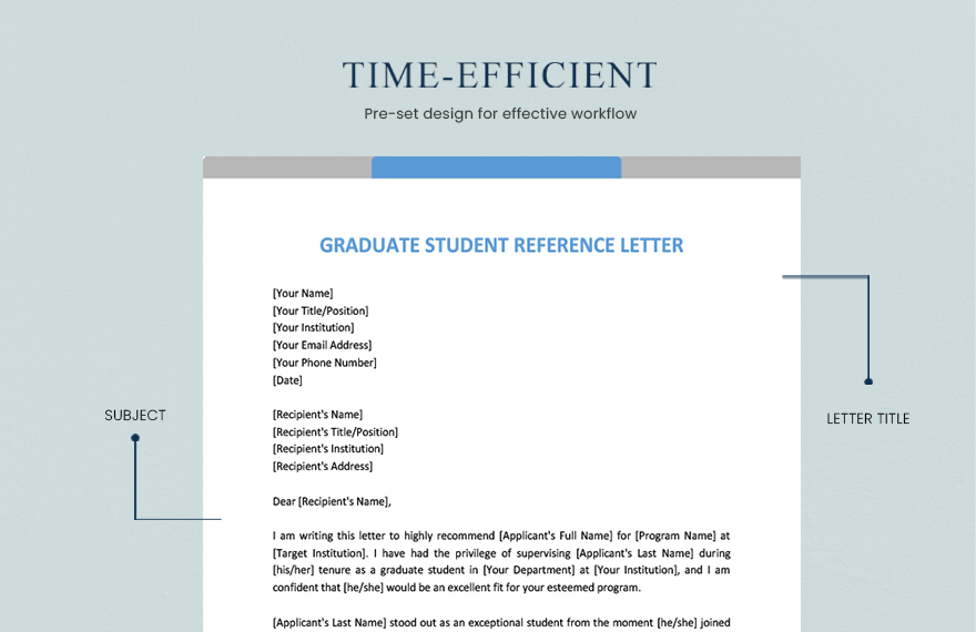 Graduate Student Reference Letter
