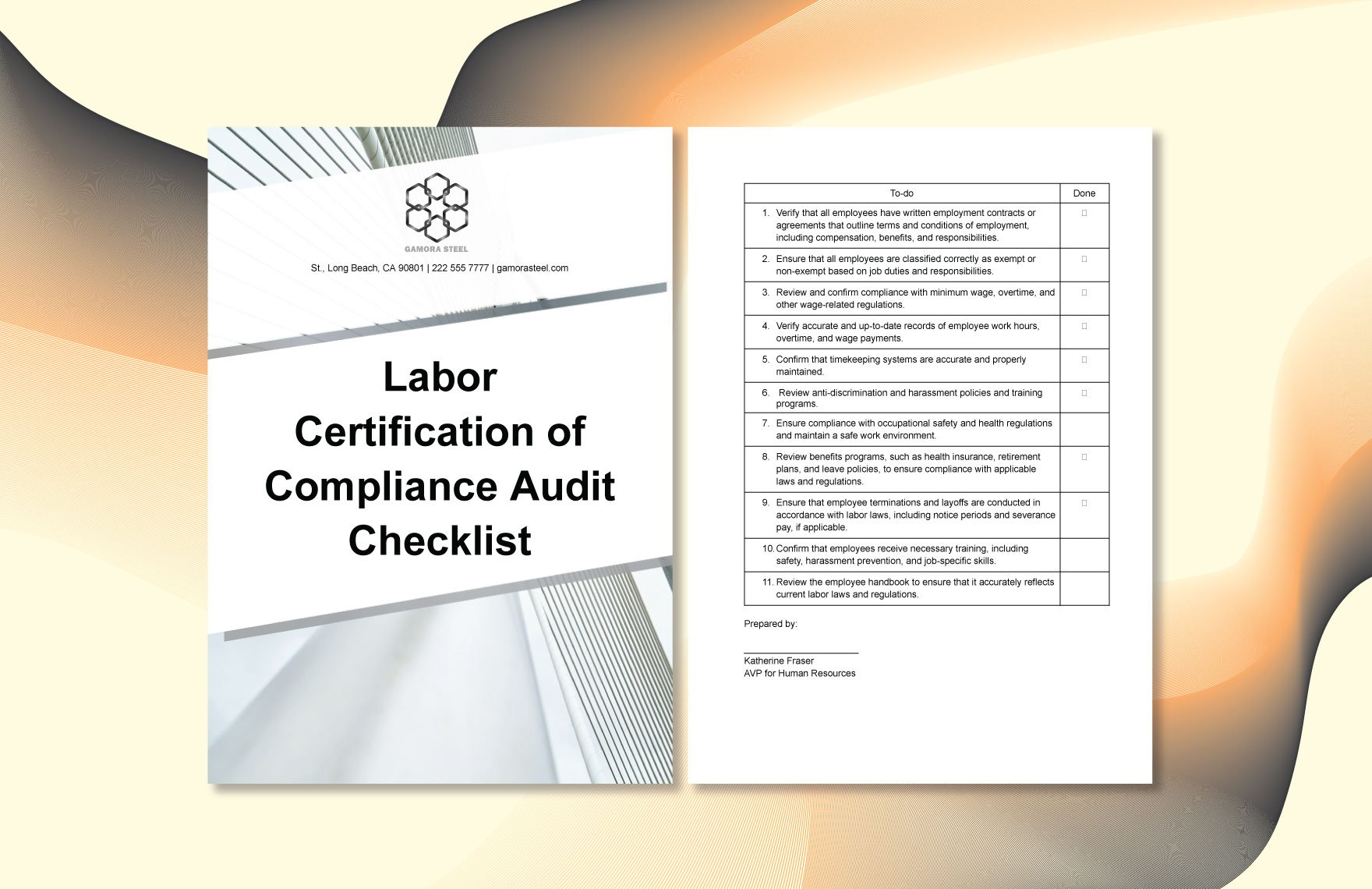 Certification of Compliance Audit Checklist Template