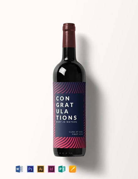 Free Graduation Wine Bottle Label Template