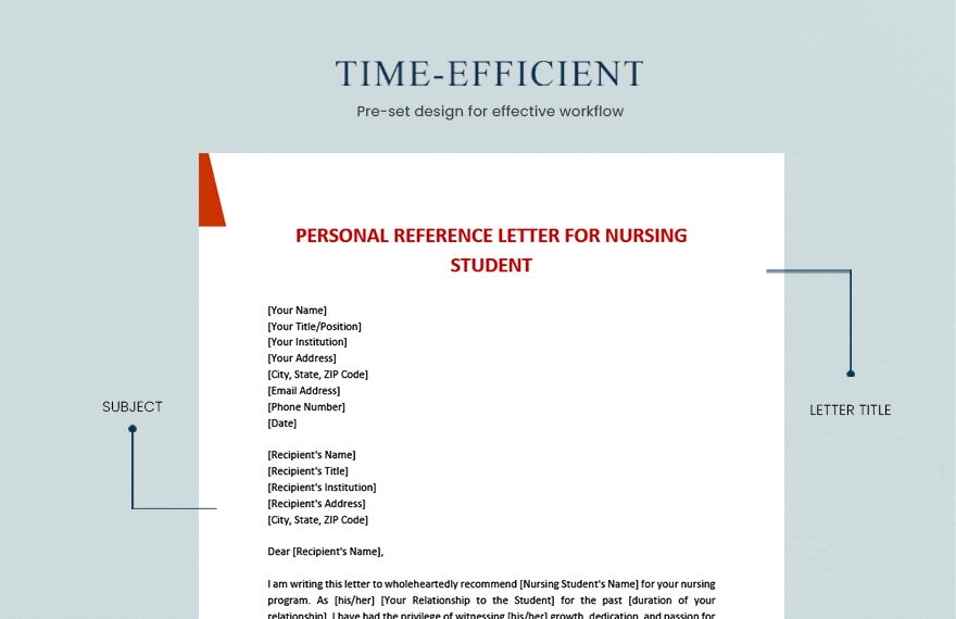 Personal Reference Letter For Nursing Student