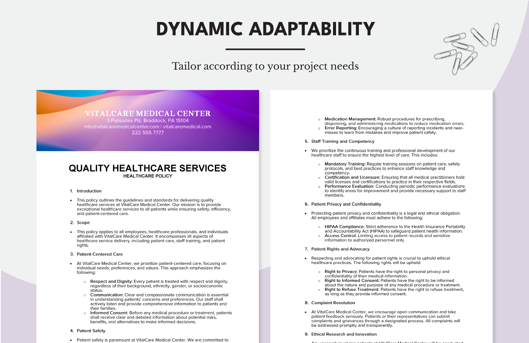 Healthcare Policy Template