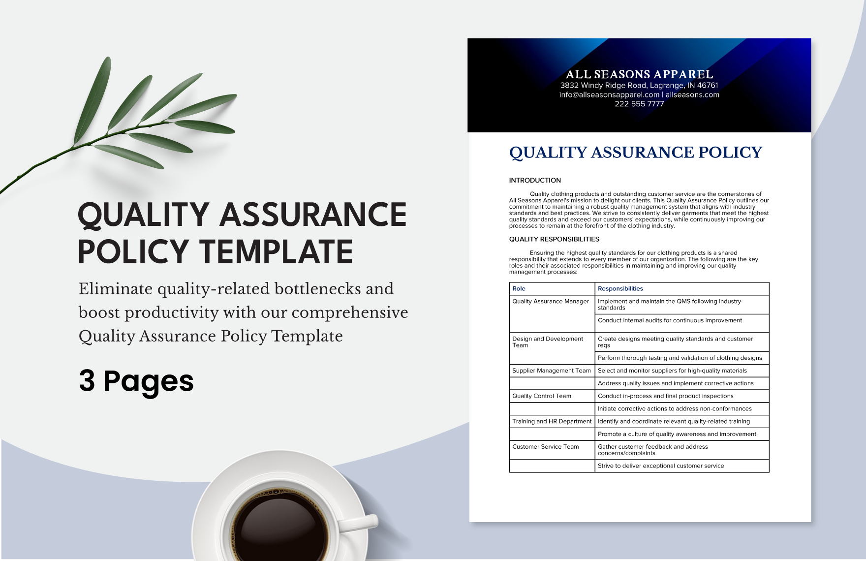 quality-assurance-policy-template
