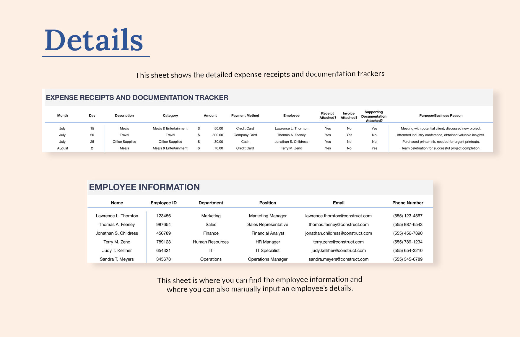 Employee Expense Reporting Template