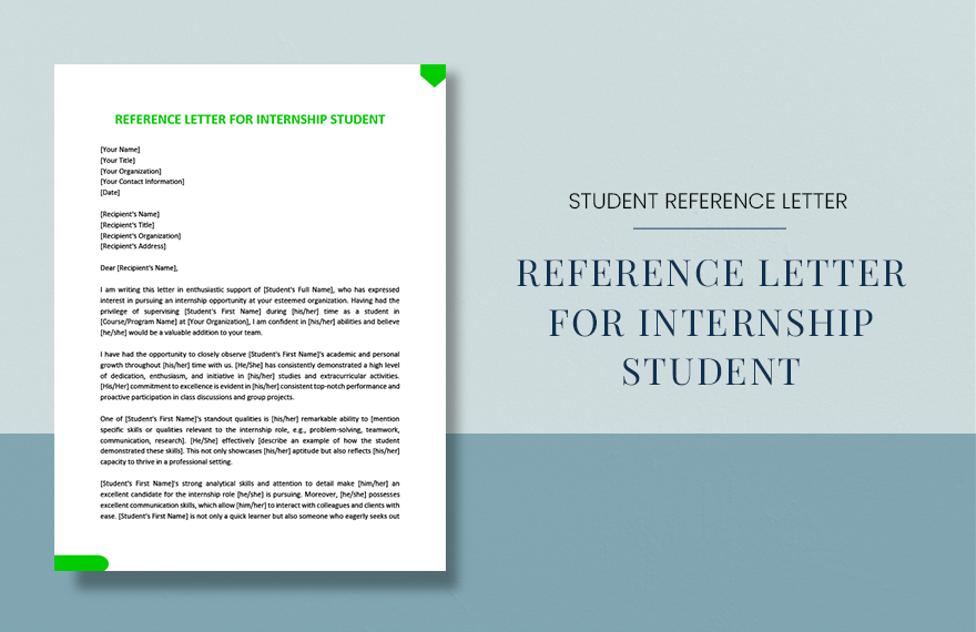Reference Letter For Internship Student