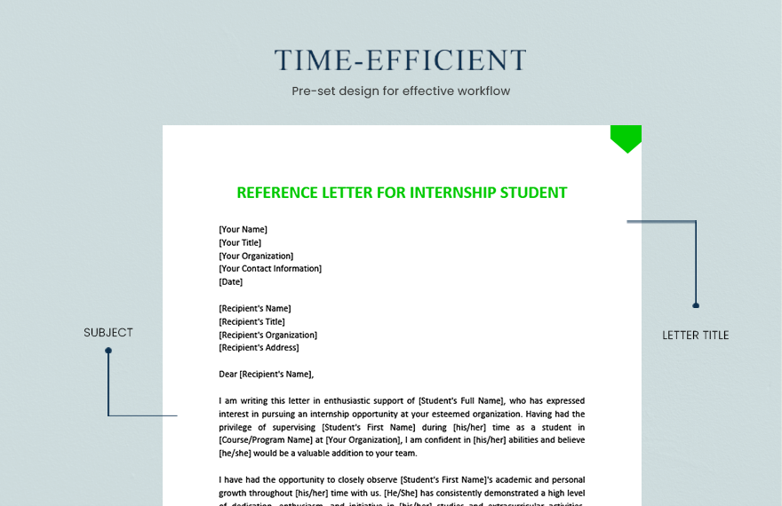 Reference Letter For Internship Student