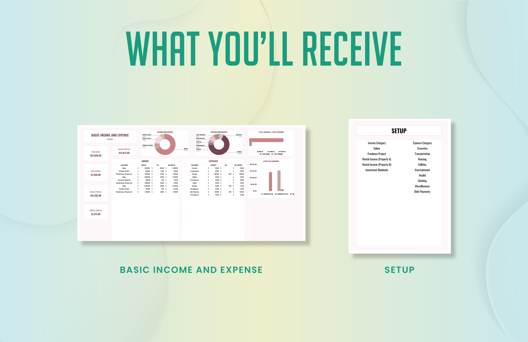 Basic income and expense template