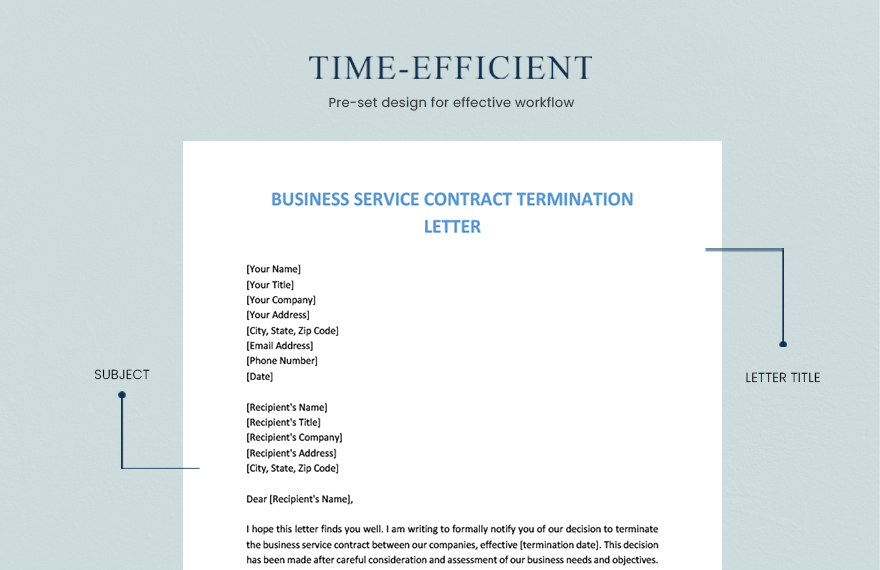 Business Service Contract Termination Letter