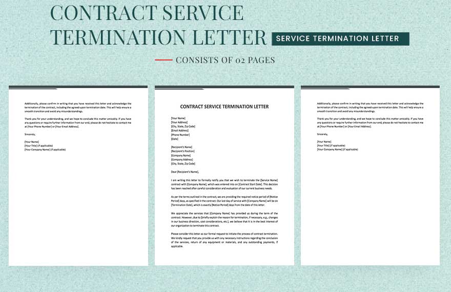Contract Service Termination Letter
